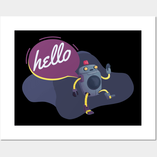 HUE saying hello Final Space design Wall Art by TrendyEye